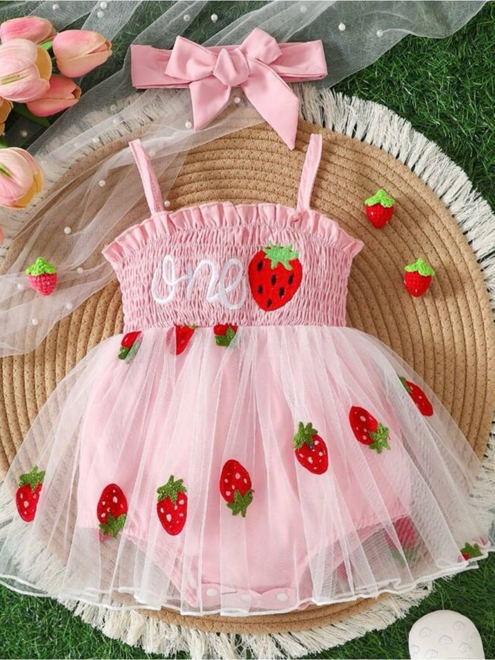 First Birthday Dress Embroidered One